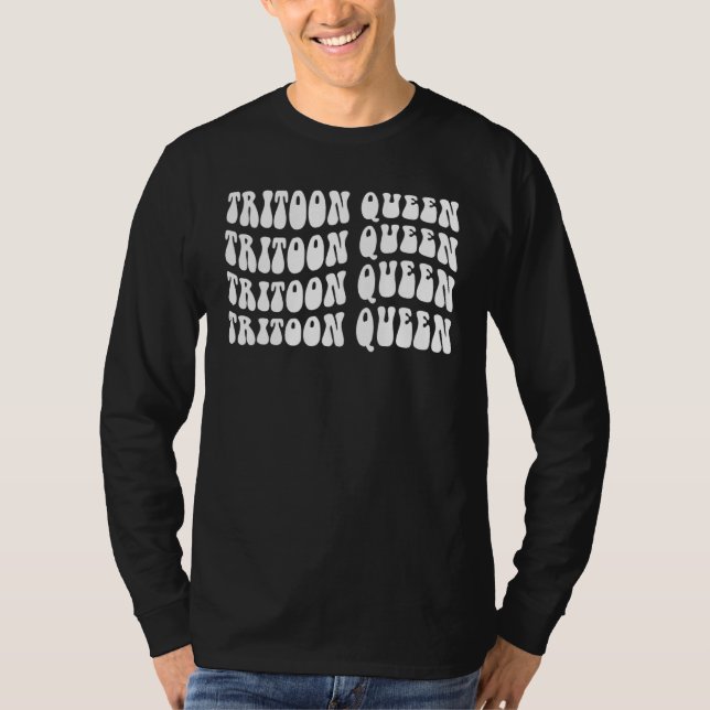 Tritoon Queen Pontoon Boat Kapten T Shirt (Framsida)