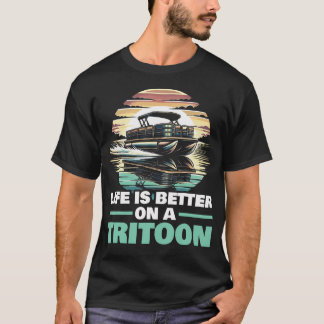 Tritoonbåt Trippel Pontonbåt Ponton Kapten B T Shirt