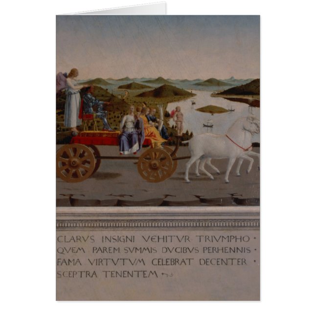 Triumf av Federigo da Montefeltro, hertig av Hälsningskort (Framsidan)