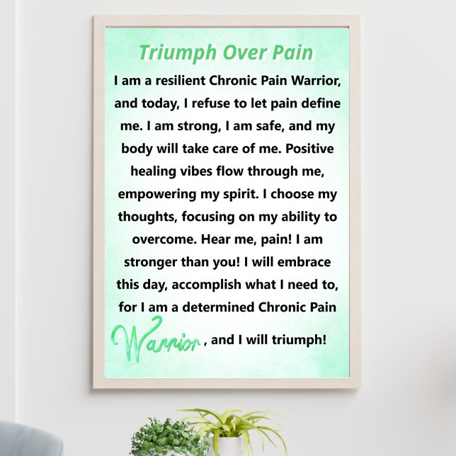 Triumf Över Smärta Kronisk Smärta Krigare Poster (Embrace Triumph Over Pain! Inspiring resilience and strength in one captivating poster.)
