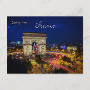 Triumfbågen i Paris Frankrike Vykort