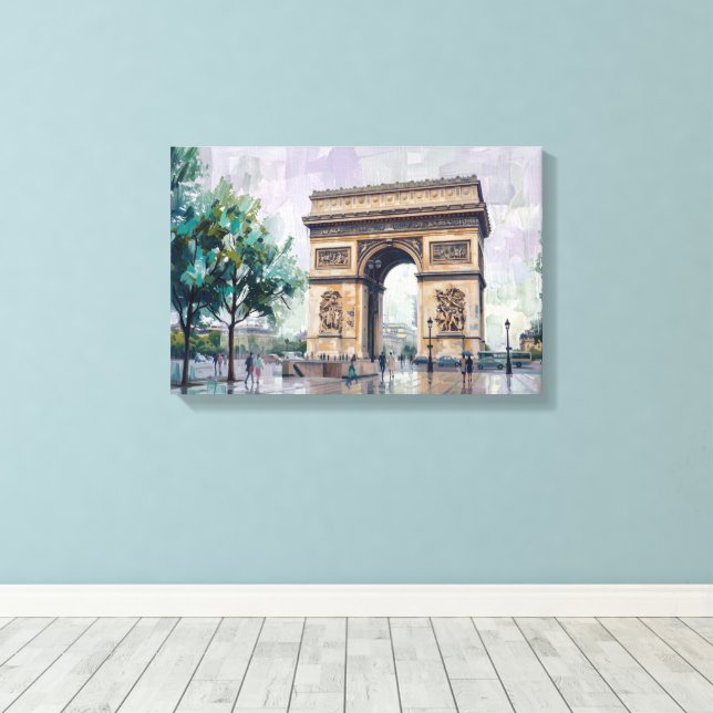 Triumfbågen, Paris, Frankrike Canvastryck (Insitu (trägolv))