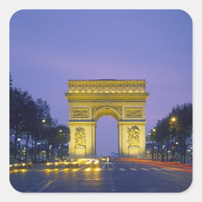 Triumfbågen, Paris, Frankrike, Fyrkantigt Klistermärke (Framsida)