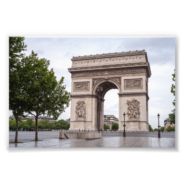 Triumfbågen Paris Frankrike Landmärke Fototryck (Framsidan)