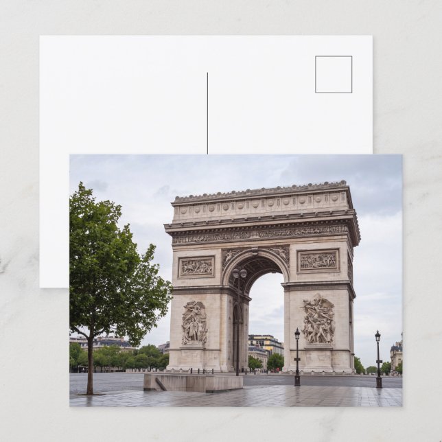 Triumfbågen Paris Frankrike Landmärke Vykort (Fram/baksida)