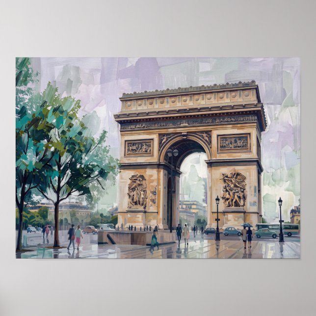 Triumfbågen, Paris, Frankrike Poster (Framsidan)