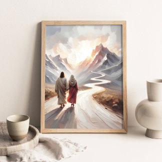 Triumfdagen, kristen konst, Jesus vandrar Poster