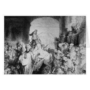 Triumfen av Mordecai, c.1640 Hälsningskort