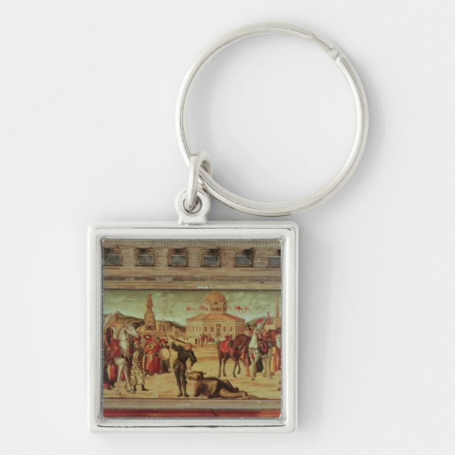 Triumfen av St George, 1501-7 Fyrkantig Silverfärgad Nyckelring (Framsidan)