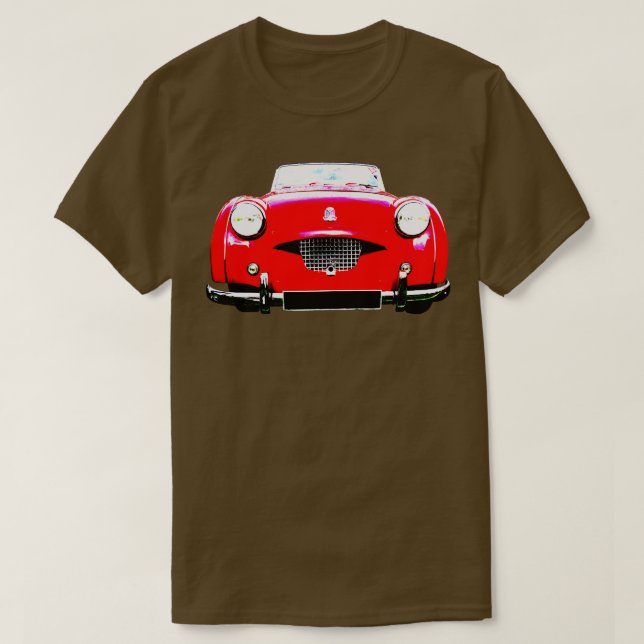 Triumh TR2 1950-talet British Classic fold red T Shirt (Design framsida)