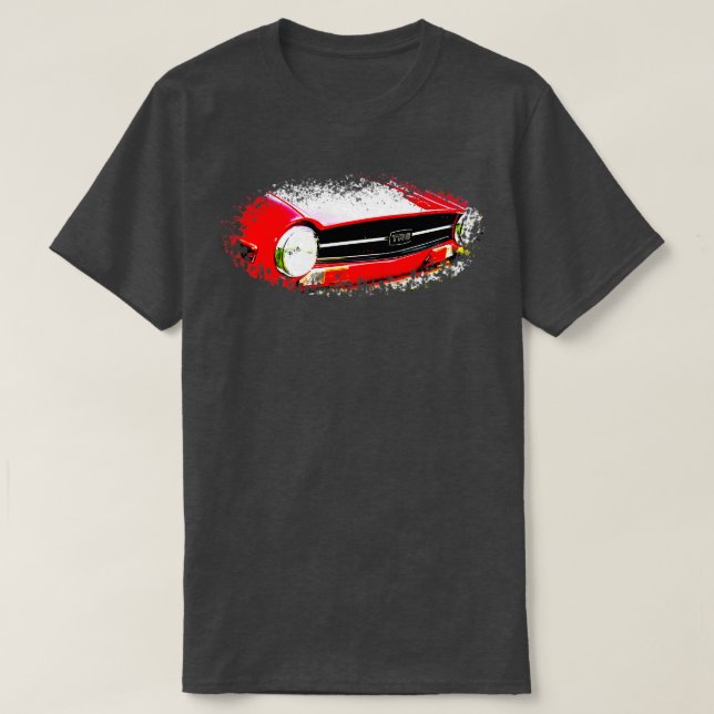 Triumh TR6 1970-talet British Classic inslag utan T Shirt (Design framsida)