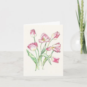 Triumh Tulips-design på hälsningskort Kort