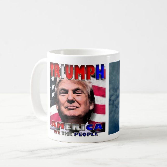 TRIUMP AMERIKA VI FOLKET STÅR FÖR FRIHET KAFFEMUGG (Framsida vänster)
