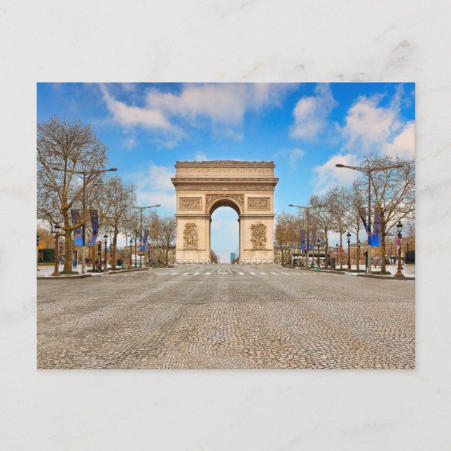 Triumph-bågen på Champs Elysee i Paris, Frankrike Vykort (Framsida)