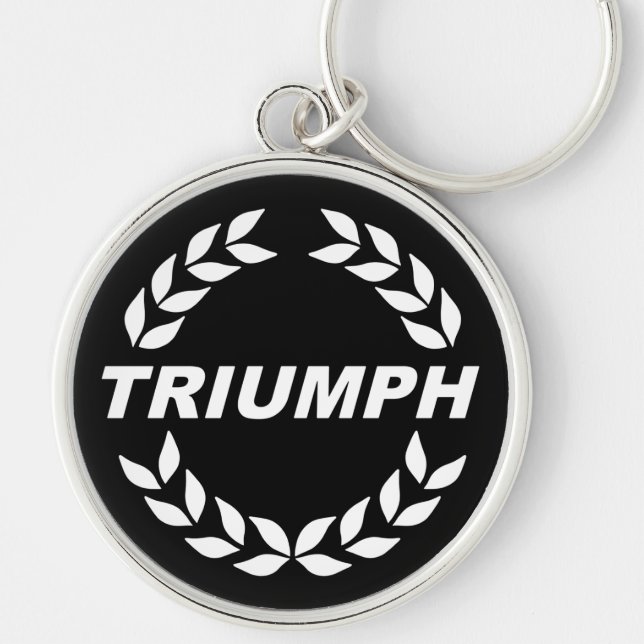 Triumph Laurel Wandan Rund Silverfärgad Nyckelring (Framsidan)
