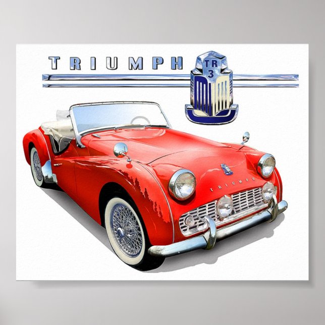 Triumph TR3-målning Poster (Framsidan)
