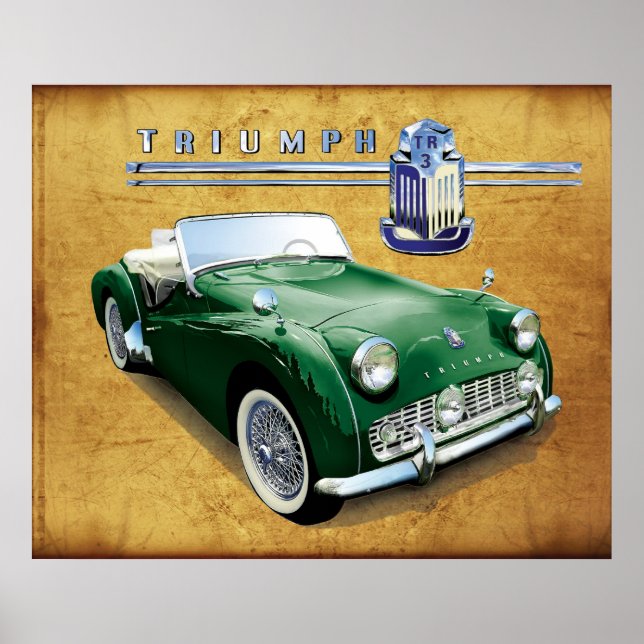 Triumph TR3-vintagens färdskrivare Poster (Framsidan)