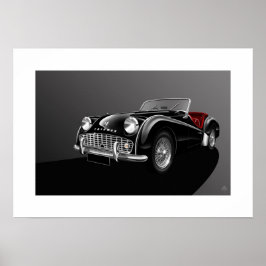 Triumph TR3A Poster illustration