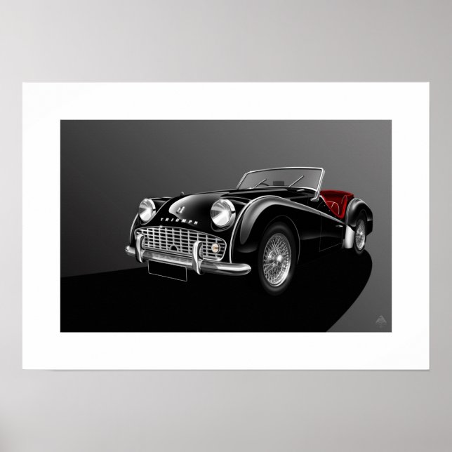 Triumph TR3A Poster illustration (Framsidan)