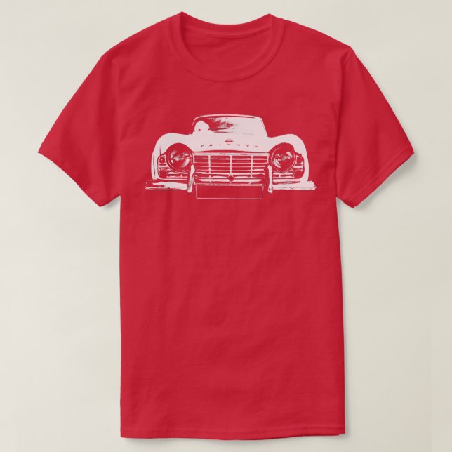 Triumph TR4 Brittisk klassisk bilvit Långärmad T Shirt (Design framsida)