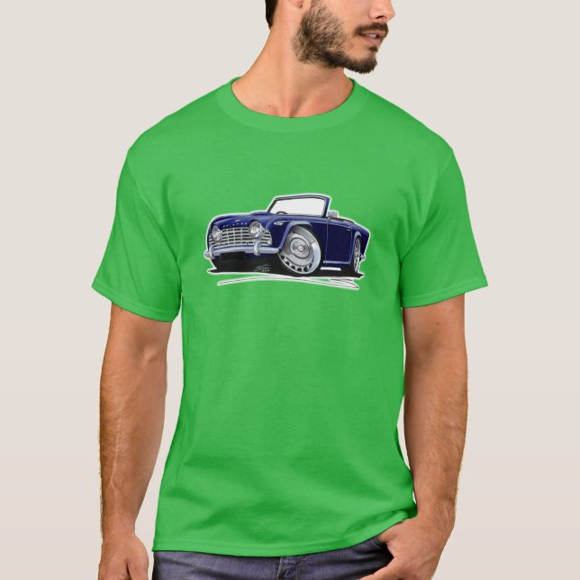 Triumph TR4-Mörk blått T Shirt (Framsida)