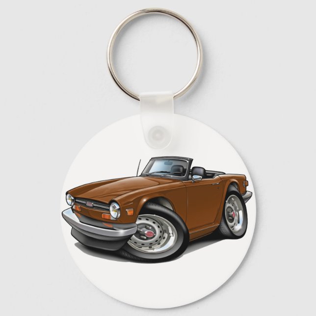 Triumph TR6 Brown Car Nyckelring (Framsida)