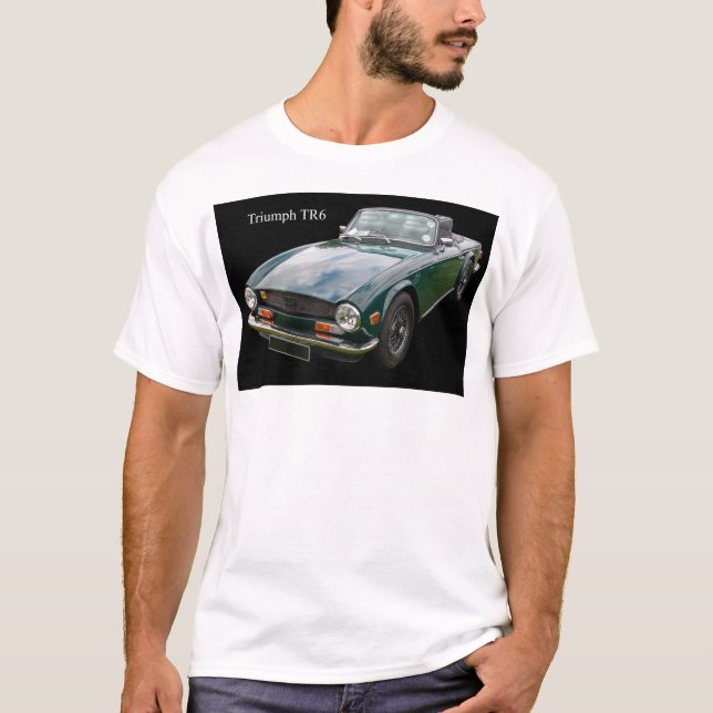 Triumph TR6 Classic Sports Car T Shirt (Framsida)