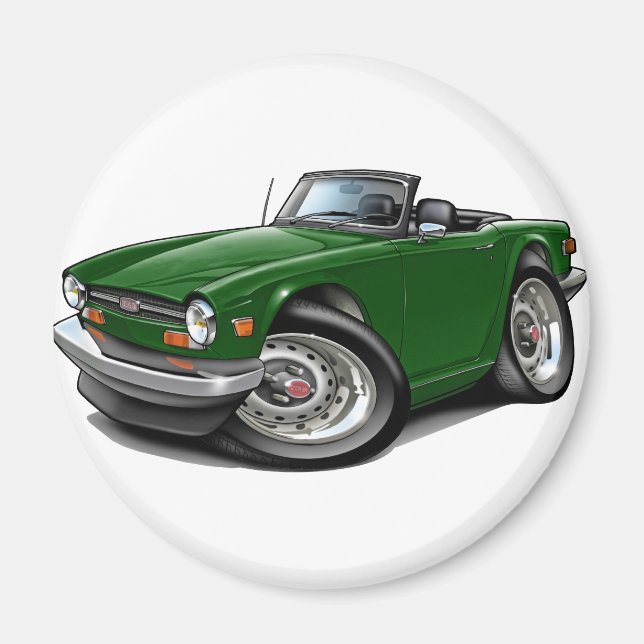 Triumph TR6-Grönt Magnet (Framsidan)