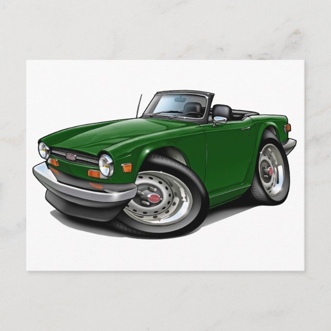 Triumph TR6-Grönt Vykort (Framsida)