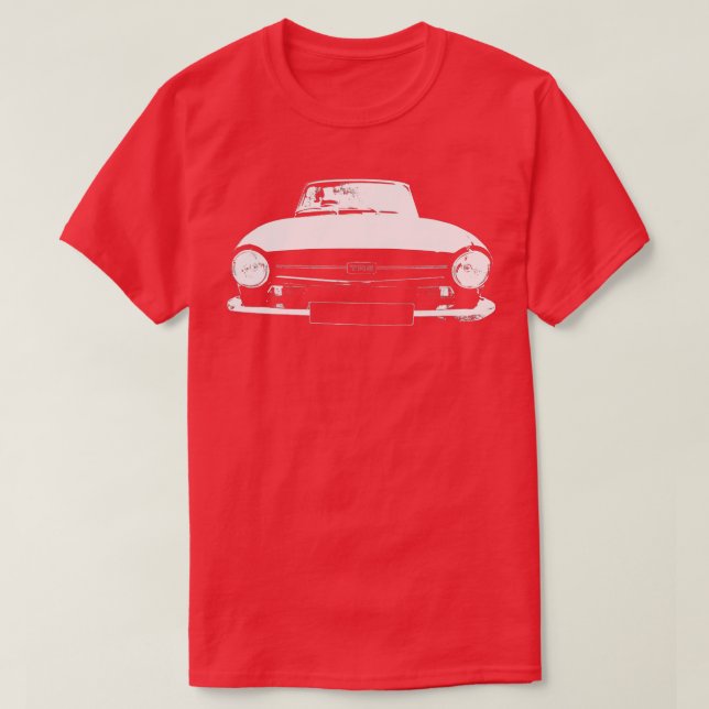 Triumph TR6, klassiskt brittiskt vita sportbilsblo T Shirt (Design framsida)