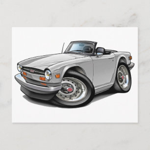 Triumph TR6 Vitbil Vykort