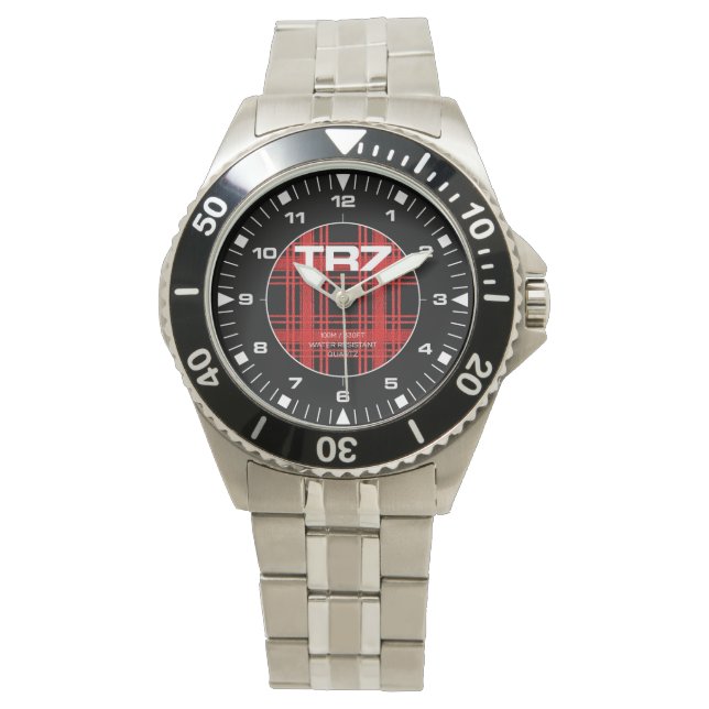 Triumph TR7 - Red Tartan Detail - Divers Watch Armbandsur (Framsida)