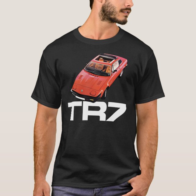 Triumph TR7 - Röd med vit logotyp Classic T-Shirt (Framsida)