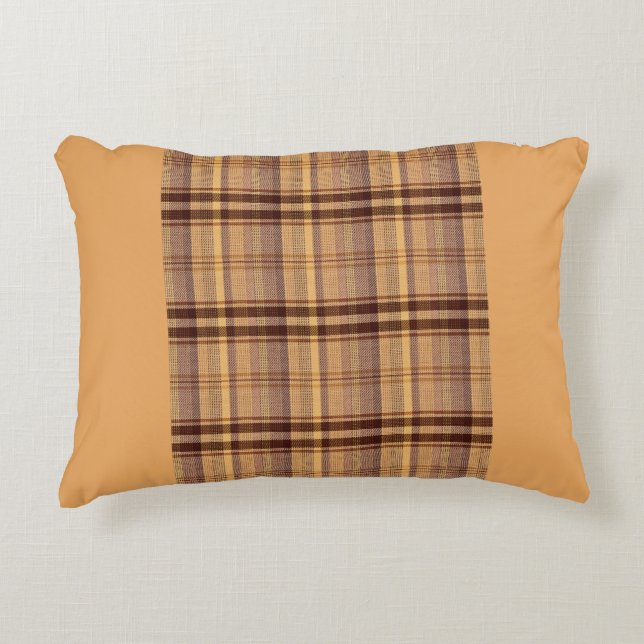 Triumph TR7 Tan Tartan Decorative Cushion Prydnadskudde (Framsidan)