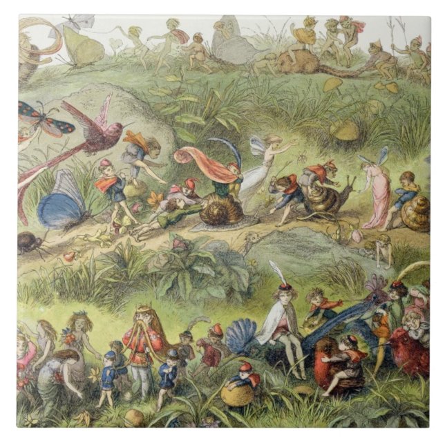 Triumphal mars av Älva-Kungen, illustration från Kakelplatta (Framsidan)