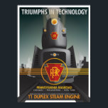 TRIUMPHS I TEKNIK: Pennsy T1 Poster<br><div class="desc">TRIUMPHS IN TECHNOLOGY: En månatlig poster serie. Den första poster av serien har Pennsylvania Railroad-ångmotorn, T1-dubbelmonterad motor. Det är en bankonstruktion som har kommit till liv och designat av Raymond Lowey, T1 var ett av de snabbaste lokomotiv som någonsin har satts in i produktionen. Kontrollera rutinmässigt om du vill ha...</div>