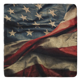 Trivet för amerikansk Flagga Wave Fabric Design