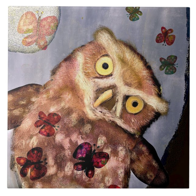 Trivet från Natt Uggla Kakelplatta (Framsidan)