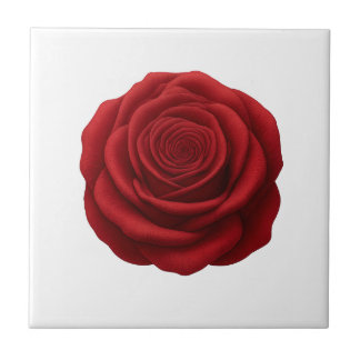 Trivet - Röd Rosblomma Kakelplatta