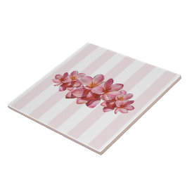 Trivet - Rosa Plumeria Kakelplatta