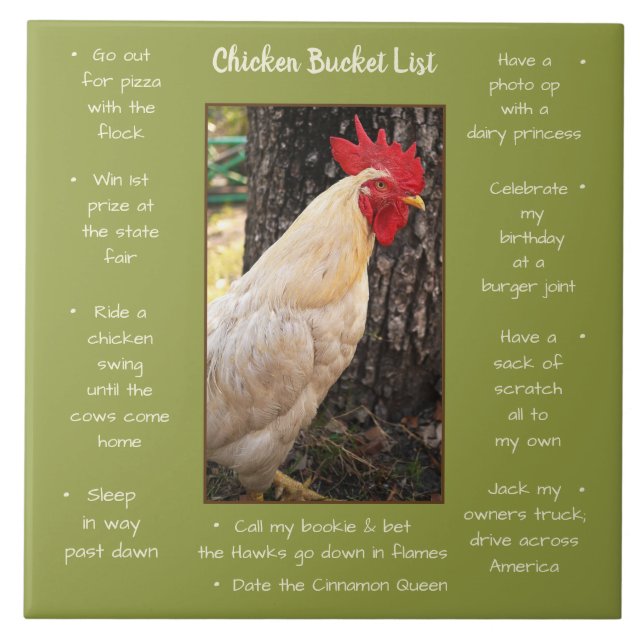 Trivet Tile-Chicken Bucket List Kakelplatta (Framsidan)