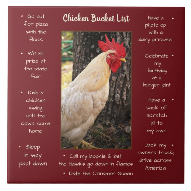 Trivet Tile-Chicken Bucket List Kakelplatta (Framsidan)