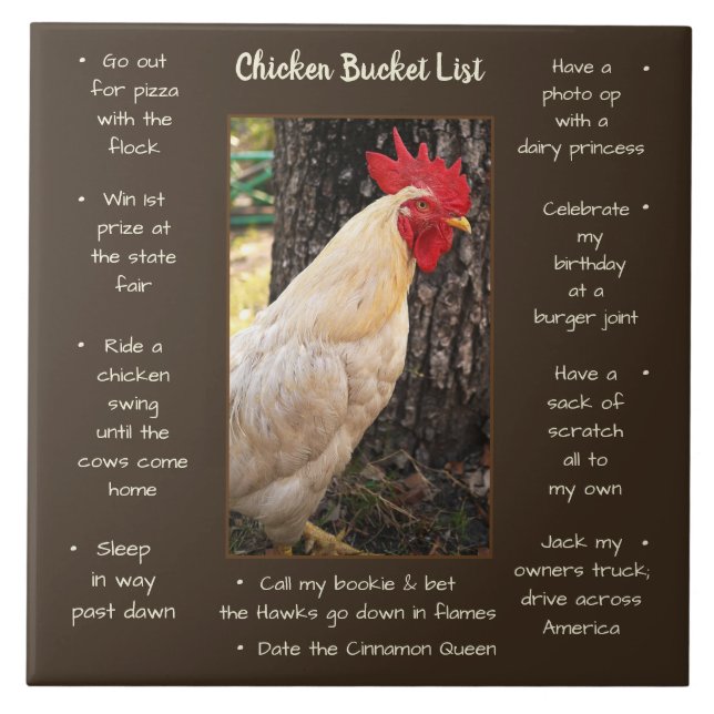 Trivet Tile-Chicken Bucket List Kakelplatta (Framsidan)