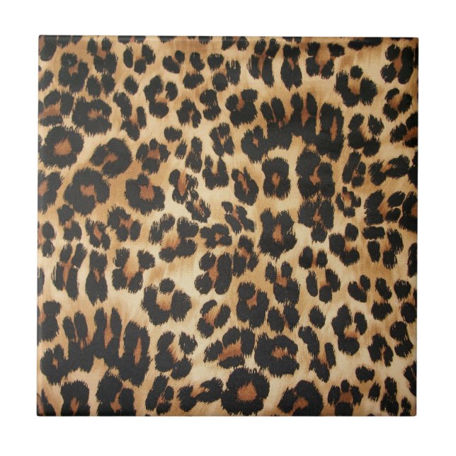 Trivet Tile-Leopard Skriv ut Kakelplatta (Framsidan)