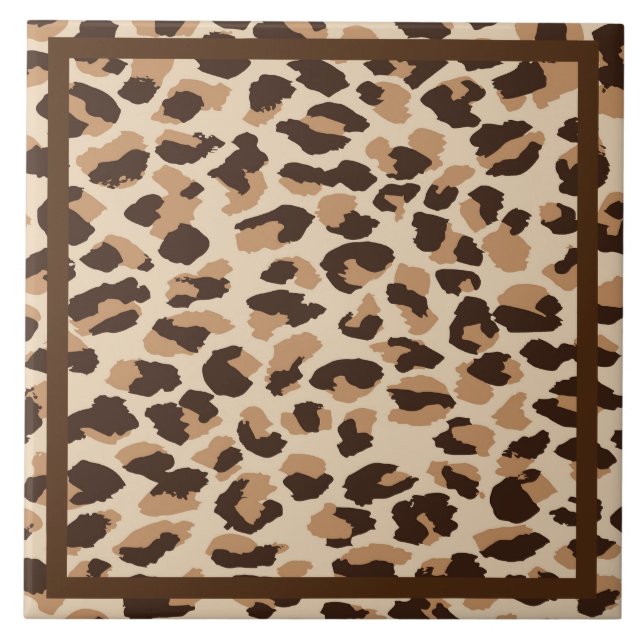 Trivet Tile-Leopard Skriv ut Kakelplatta (Framsidan)