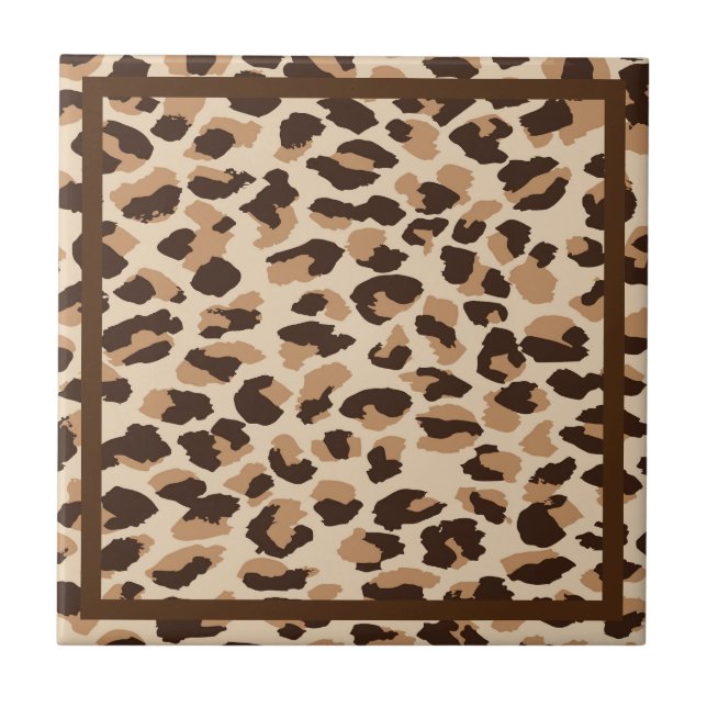 Trivet Tile-Leopard Skriv ut Kakelplatta (Framsidan)