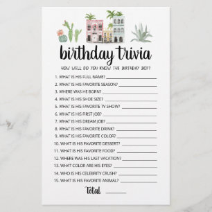 Trivia Game Hur bra vet du hur bra födelsetagspojk