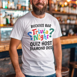 Trivia Night game night colorful fun quiz host T Shirt
