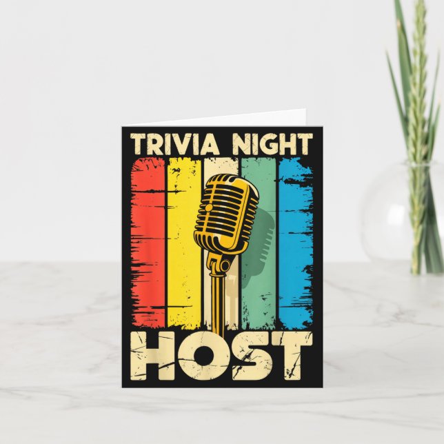 Trivia Night Host Quiz Game Entertainer Moderator  Kort (Framsida)