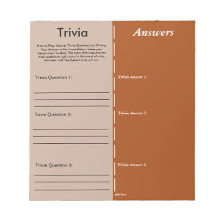Trivia Party Game - Anpassningsbar fråga och svar Anteckningsblock
